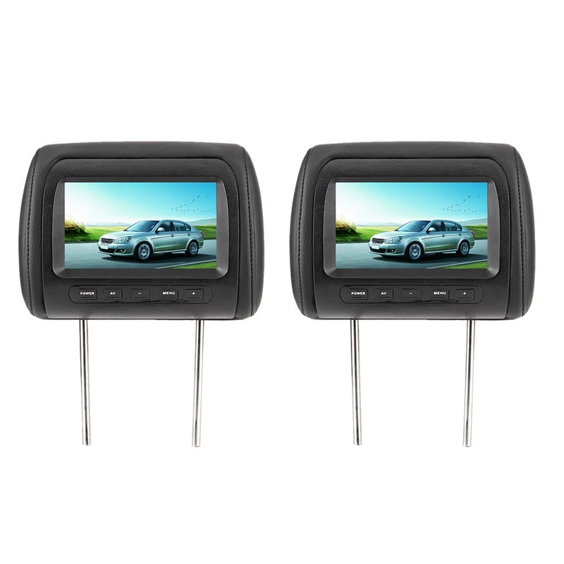 Adjustable Black Headrest Display 7-Inch Universal Control Headrest Video Player