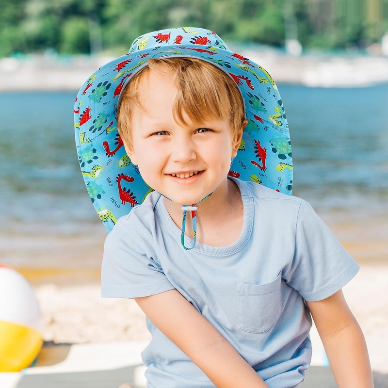 2 Sombrero para Niños, Sombrero de Sol de ala Ancha