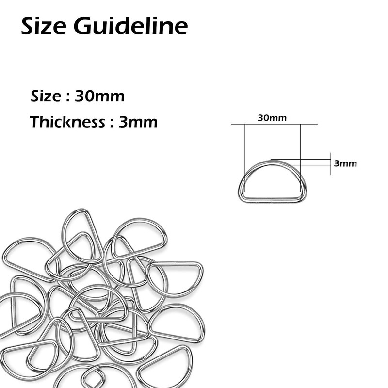 Trimming Shop Non Welded Metal D Ring Fasteners Durable Buckles