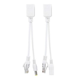 Tosuny 10 Pares Cable PoE Ethernet PoE Pasivo Adaptador Inyector + Splitter DC 12 V, Conector de Alimentación y RJ45 Conector para CCTV Cámara