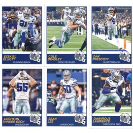 2019 Panini Score Football Veteran Dallas Cowboys Team Set of 11 Cards: Dak Prescott(#162), Cole Beasley(#163), Ezekiel Elliott(#164), DeMarcus Lawrence(#165), Sean Lee(#166), Leighton Vander Esch(#167), Amari Cooper(#168), Michael Gallup(#169), Jaylon S