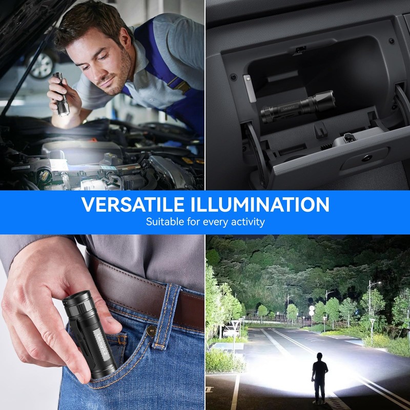LETMY Rechargeable Flashlights High Lumens, 2 Pack 2000 Lumens Super