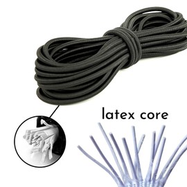 Leliafleury 10 Meter Round Elastic Cord Stretchy String Elastic Bungee Rope for Caravan Camping RVs Trunks Luggage Racks (Black, 5mm)