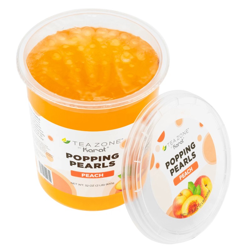 Tea Zone Peach Popping Pearls/Popping Boba(B2061, 2lbs) for Boba Tea