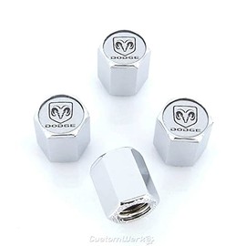 Elite Automotive Products, Inc. RAM Logo Tire Stem Valve Caps for Dodge (Silver)