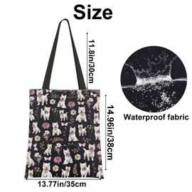 MYSOMY West Highland Terrier Tragetasche, Westie-Hunde-Geschenk, West-Highland-Terrier, Muttergeschenk, Westie-Liebhaber, West-Highland-Terrier-Schultertasche, Westie Dog Tg3, INCH