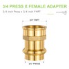 ORIANSE 10 Pack Brass Propress Fittings 3/4" ProPress x 3/4"