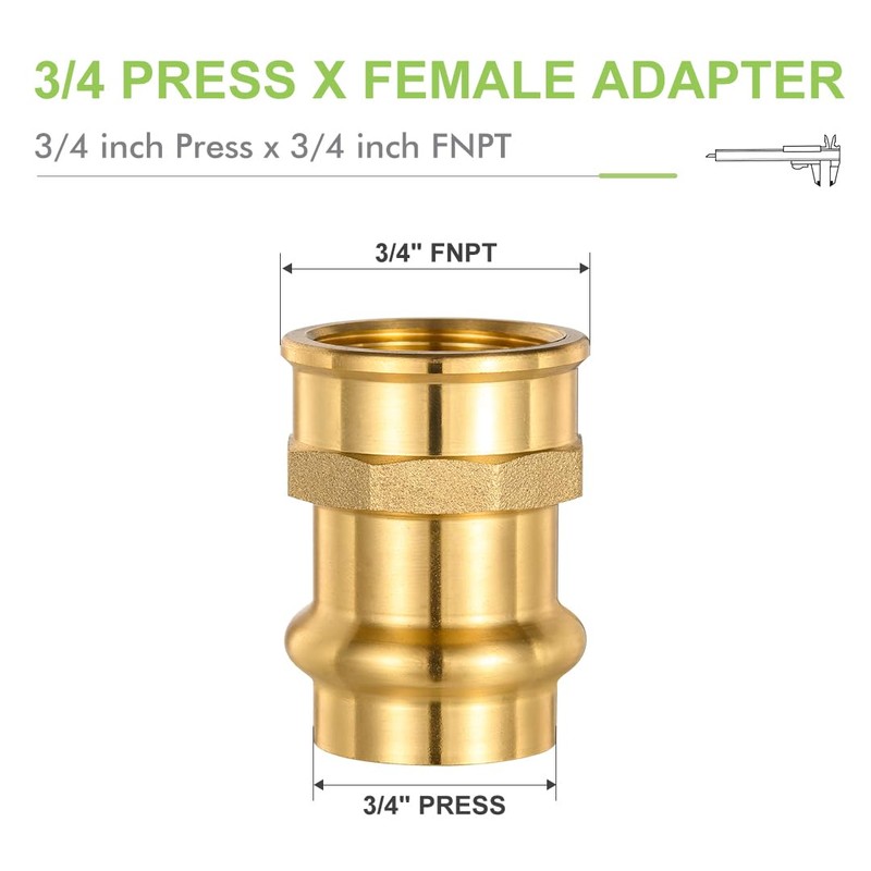 ORIANSE 10 Pack Brass Propress Fittings 3/4" ProPress x 3/4"