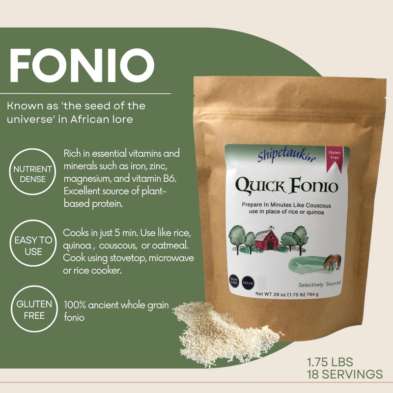 Shipetaukin Quick Fonio African Supergrain - Gluten Free - Vegan
