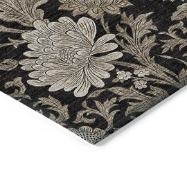 Addison Rugs Chantille ACN677 Black 5' x 7'6" Indoor Outdoor Area Rug, Easy Clean, Machine Washable, Non Shedding, Bedroom, Entry, Living Room, Dining Room, Kitchen, Patio Rug