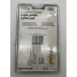 Hy-Ko Solid Brass 5" Address Number 4 - Polished Brass - New In Package