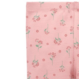 Purebaby Thick Rib Leggings - Blush Woodland Flower, 000 (0 - 3 Months)