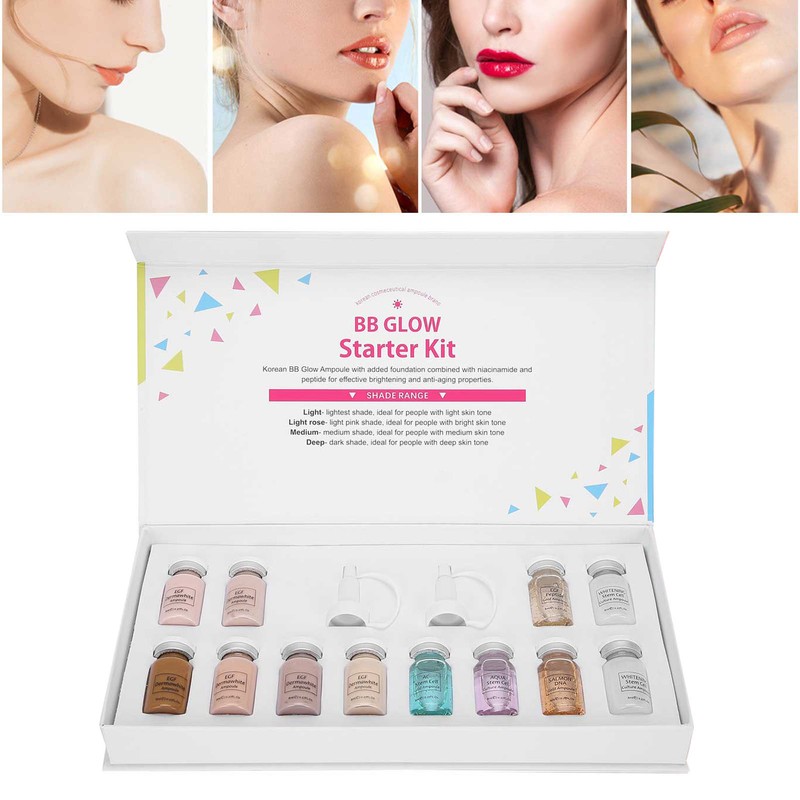 ibcccndc 6pcs Liquid Foundation 6pcs Serum Face Skin Brightening Rejuvenation