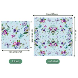 OXYLIPO 120Pcs Butterfly Flower Paper Napkins Butterfly Flower Colorful Disposable Lunch Dinner Paper Napkin Set for Birthday Baby Shower Dinner Picnic Party Tableware Decor Supplies,6.5 * 6.5 Inch 6