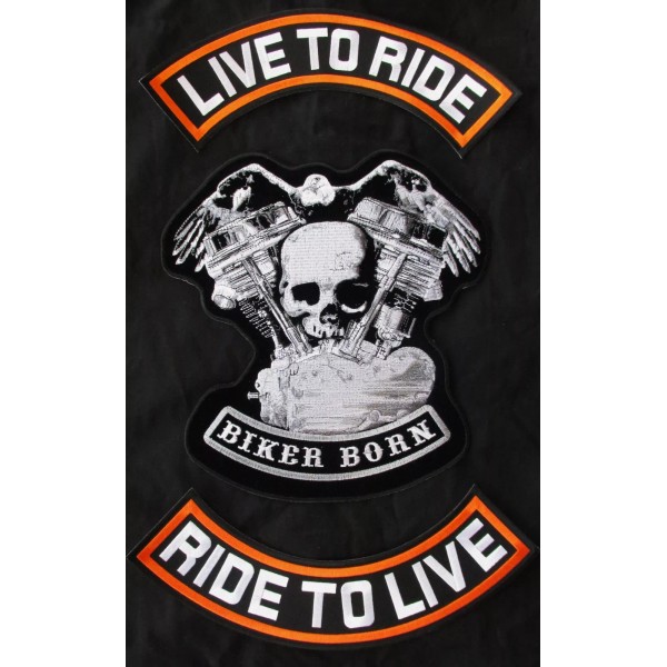 Unbranded Distressed Skull and Motor Skull Live to ride ride