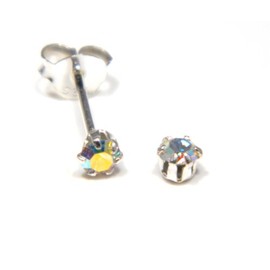 Arranview Jewellery sterling silver 4mm aurora crystal stud earrings