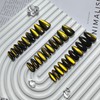 KQueenest Cat Eye Gold Press on Nails Almond Shape, 30