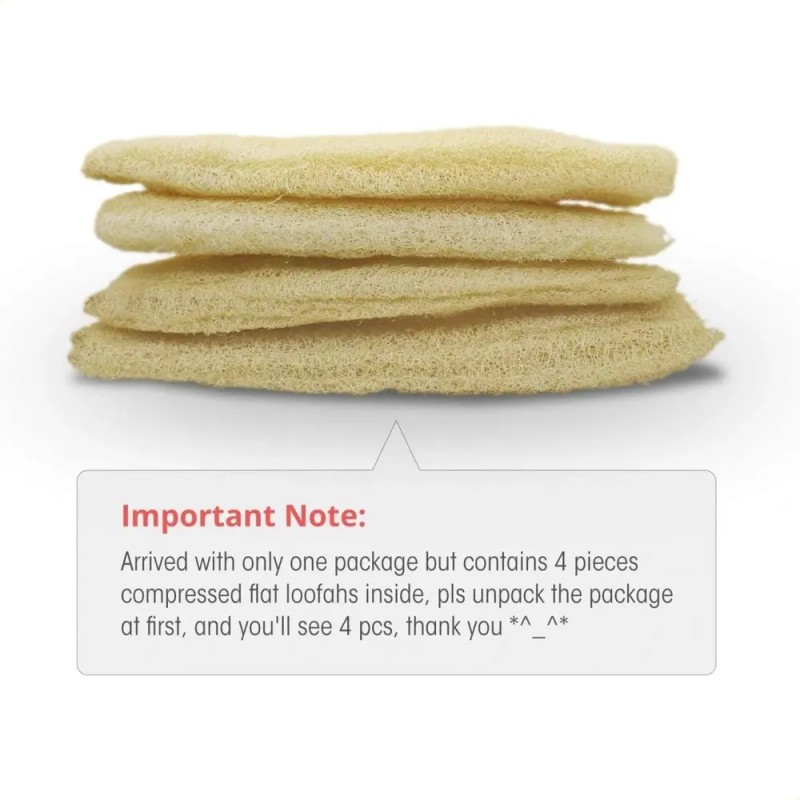 Pack De 4 Esponjas De Lufa Natural Orgánica Para Baño