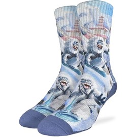 Good Luck Sock Men's Snowboarding Rad Yeti Socks, Adult, Shoe Size 8-13