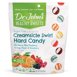 Dr. John’s Sugar Free Candy, Healthy Hard Candy with Zero Sugar, Low Calorie Snacks, Keto Friendly, Vegan, Gluten Free, Creamsicle Swirl, 100 Count, 1 LB