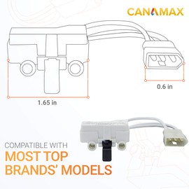3406107 Dryer Door Switch Premium Replacement Part by Canamax - Compatible with Kenmore and Whirlpool Dryers - Replaces 3405100, 3406109, WP3406107