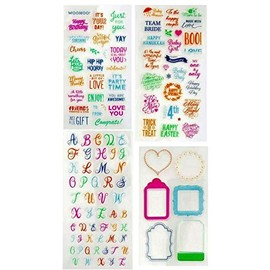 Craft Smart Frames & Tags 112 pc Clear Stamps 4 Sheets Borders Alphabet Sayings