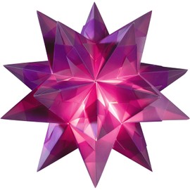 folia - Craft Set Bascetta Star, Transparent White, Finished Size of the Paper Star, With Detailed Instructions (English Language Not Guaranteed) - Ideal For Timeless Decoration