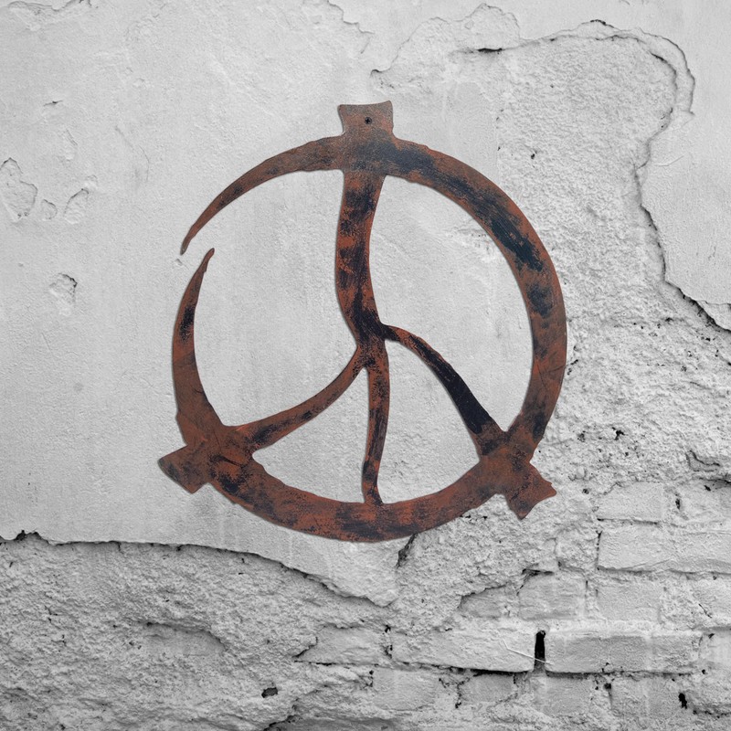 Ecqizer Peace Sign Wall Decor - Hippie-Inspired Copper Wall Art