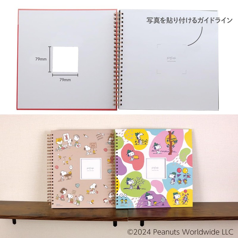 Nakabayashi WORA-SQ-378-PE2 Peanuts Snoopy Window Opening Album (Case Included)