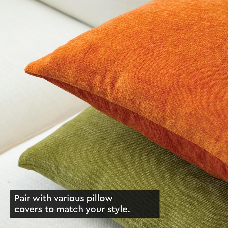Encasa XO Chenille Cushion Covers Set of 2 | Orange