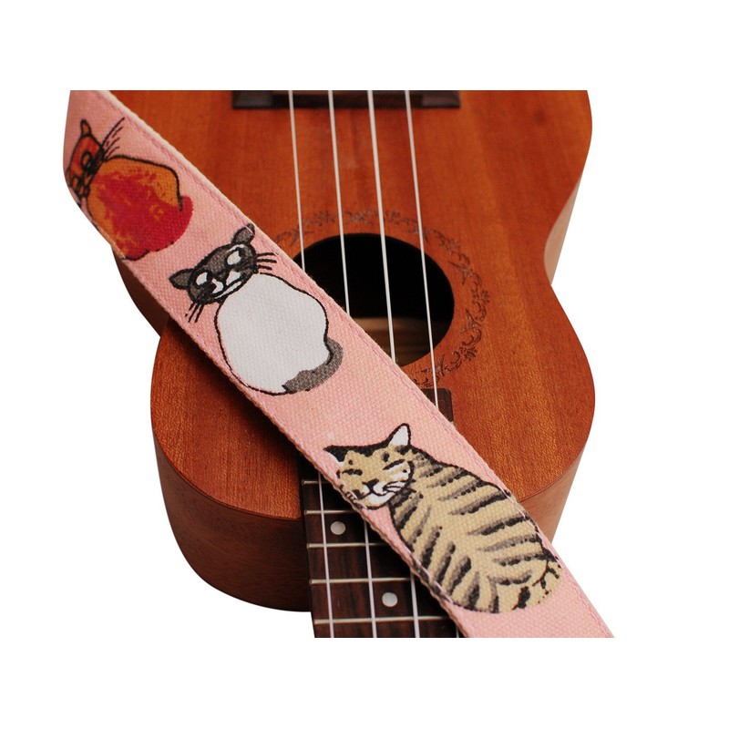 MUSICFIRST® "MISS CAT" Soft Cotton Ukulele Strap Ukulele Shoulder Strap