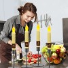 6.5 Inch Yellow LED Flickering Flameless Pillar Taper Candles Remote