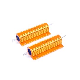 LM YN 100 Watt 8 Ohm 5% Wirewound Resistor Electronic Aluminium Shell Resistors Gold Suitable Inverter, LED Lights,Frequency Divider, Servo Industry 2-Pcs