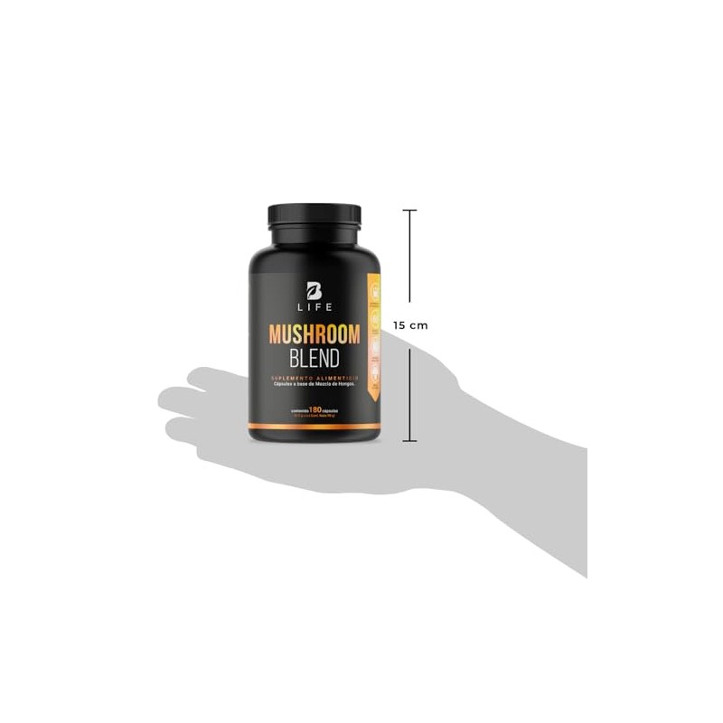 B Life Mezcla de Hongos Adaptogenos con 180 cápsulas
