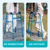 Foldable Stair Climbing Walker for Seniors,Adjustable 4-Leg Height Safety and
