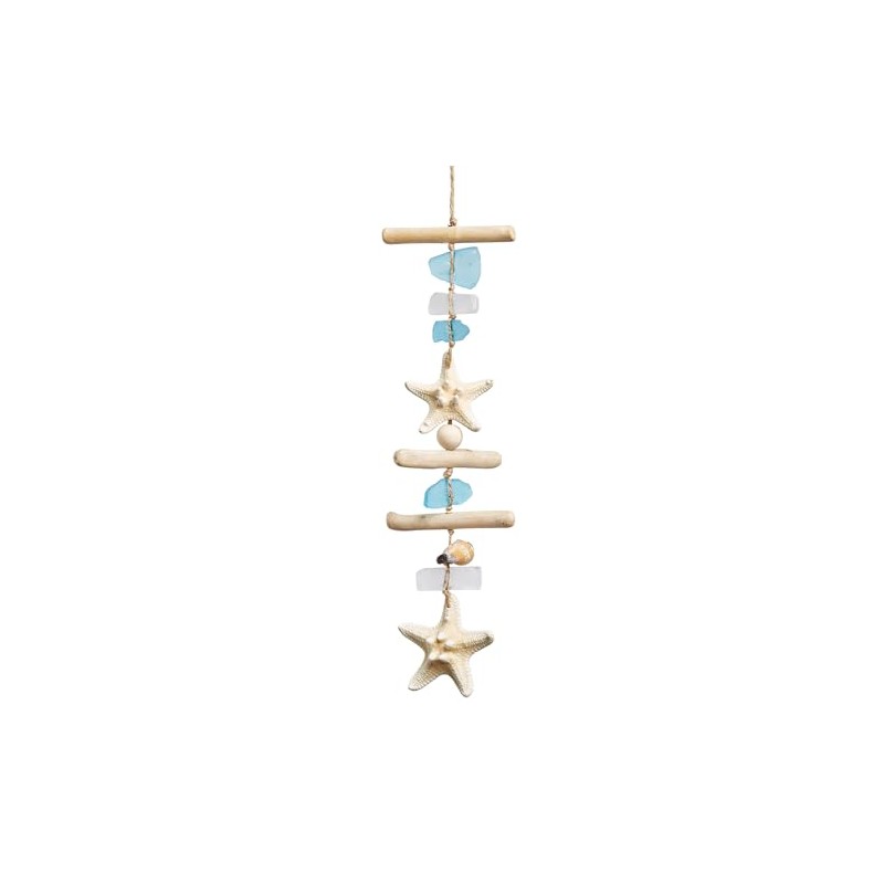 Coastal Starfish and Seashell Wall Decor with Driftwood