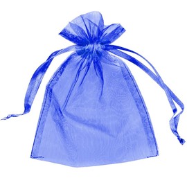 25 Organza Bags Wedding Favours Party Jewellery Pouches Mesh Drawstring Gift Wrap (5cm x 7cm, Royal Blue)
