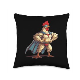 Serama Chicken As A Superhero Throw Pillow