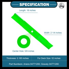 04771200 Medium Lift Blades for 52" Mower Deck Compatible with Ari ens Gra vely Ikon XL Ikon-XD IKON X ZTX 52 ZT XL ZTX 52 CARB ZT XL 52 CARB, EDGE 915254、915285, IKON XD:915266 91534 915343, 6 Pack