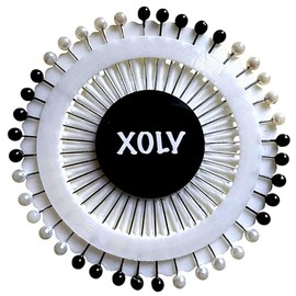 Quilting Pins I Sewing Scarf I Hijab I Pearlized Straight I Colorful Head Fabric Cover I Dressmaking I DIY Art Craft Flower Decoration I Pagri (Black & White)