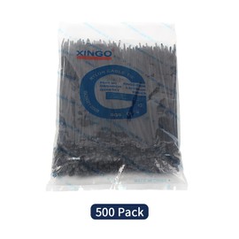 XINGO 10 Inch Cable Zip Ties (500 Pack), 40 Lbs Tensile Strength-Heavy Duty, Self-Locking Nylon Plastic Nylon Wire Ties for indoor and outdoor (Black)