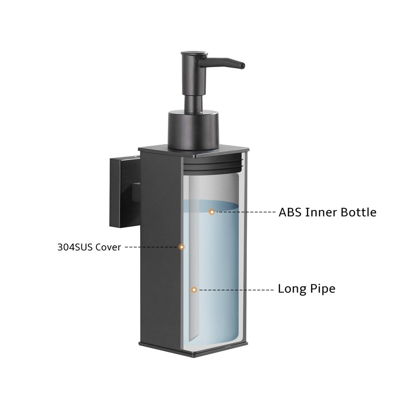 BGL Soap Dispenser Stainless Steel 304 Wall Mount Black Liquid