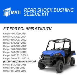 Rear Shock Bushing 8 Pcs & Sleeve 4 Pcs for Polaris Ranger 400 425 500 570 700 800 900 1000 Diesel ETX EV TM