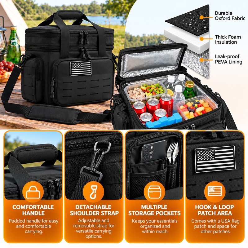 18L Insulated Cooler Bag for Camping and Picnics – Expandable