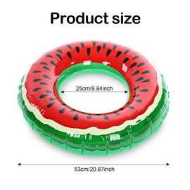 TSHAOUN Inflatable Durable Watermelon Swimming Ring Inflatable Pool Floating Swimming Hoop For Summer Pool Beach Party Rubber Ring For Water Activity (1 Piece)