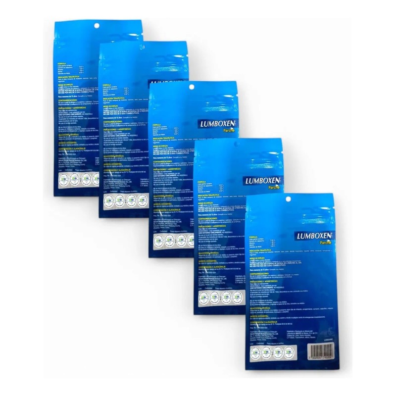5 Lumboxen Bolsa C/1 Parche De Gel Mentol Maver
