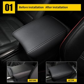 Cubierta de consola central automotriz JXCRAFT para CRV, funda de reposabrazos de coche de piel sintética, protector de caja de asiento, ajuste personalizado, compatible con CRV 2017-2021, color negro