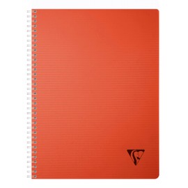 Clairefontaine 327123C Collection LiniColour ESSENCE A Spiral Notebook - A4 21x29,7 cm - 180 Small Squares Pages - White Paper 90 g - Transparent Polypro Cover - Garance Red