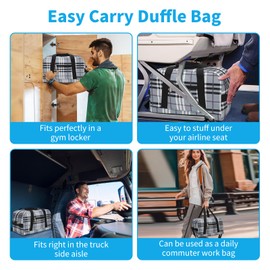 Mini Travel Bag, Sports Bag, 18L Small Duffel Bag, XS, School Sports Bag, Weekender, Fitness Bag, 35 x 20 x 25 cm, Camouflage, Grey Grid