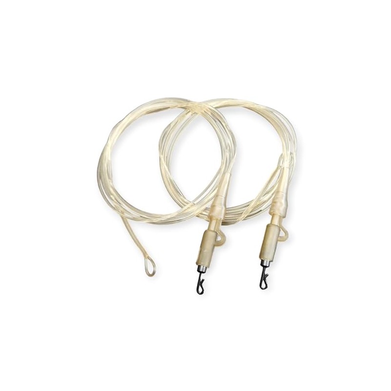 Twin pack fluorocarbon carp Leaders Carp safety lead Clips Quick